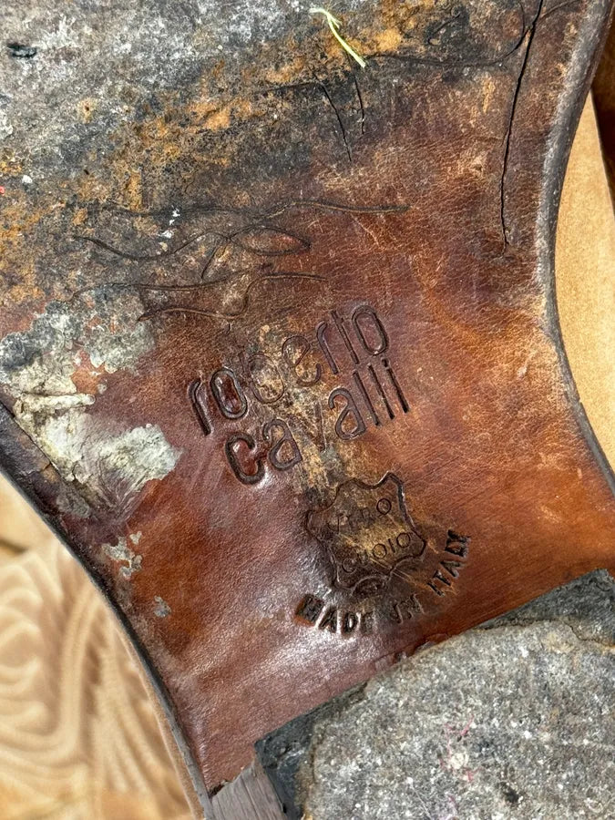 AW2005 Roberto Cavalli Beige Leather Western Boots uVragLz 9