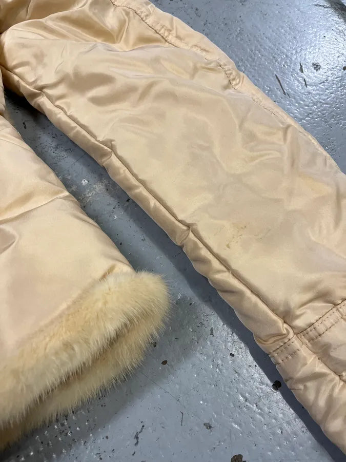 AW2005 Roberto Cavalli Fur Collar White Creamy Puffer Jacket xLFrlvh 9