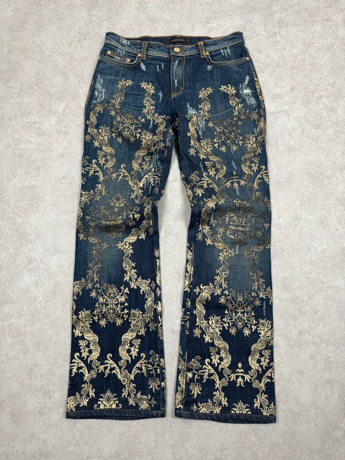 AW2005 Roberto Cavalli Gold Legend Blue Denim Jeans FoRxaRY 0