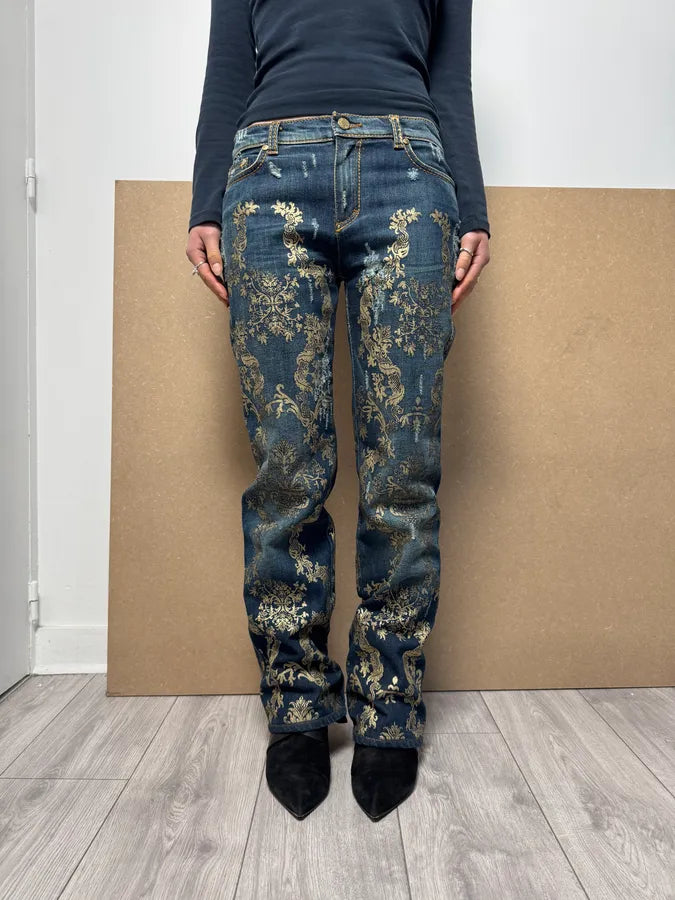 AW2005 Roberto Cavalli Gold Legend Blue Denim Jeans FoRxaRY 1