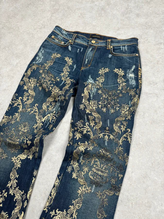 AW2005 Roberto Cavalli Gold Legend Blue Denim Jeans FoRxaRY 3