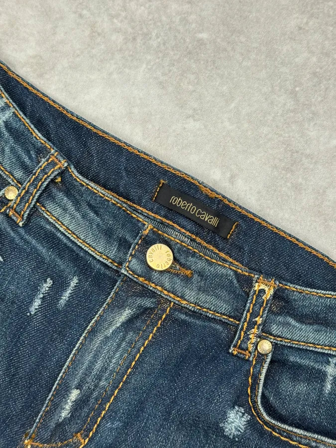 AW2005 Roberto Cavalli Gold Legend Blue Denim Jeans FoRxaRY 8