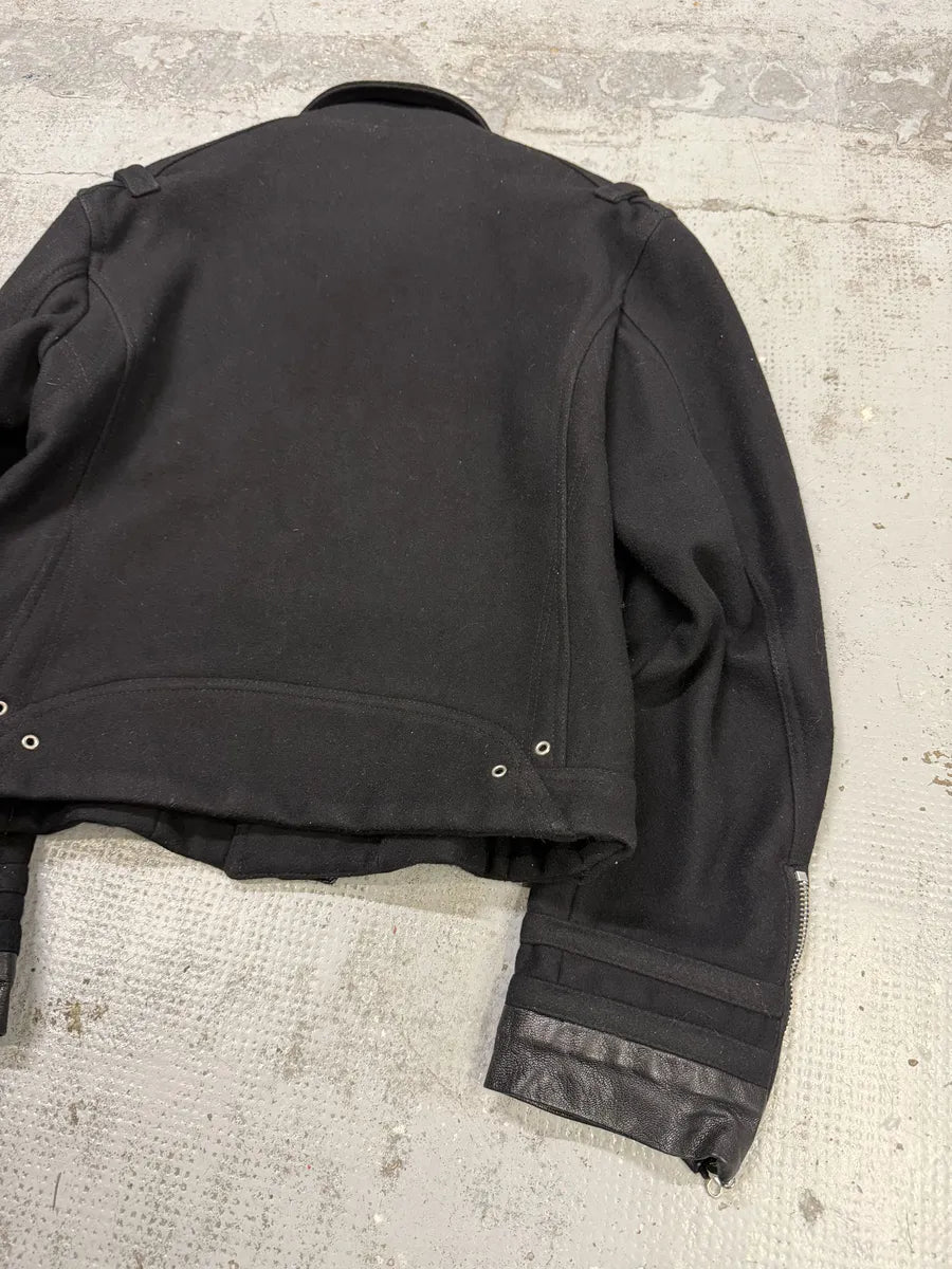 AW2005 Versace Asymmetrical Wool Classy Navy Jacket EMpzRNZ 12