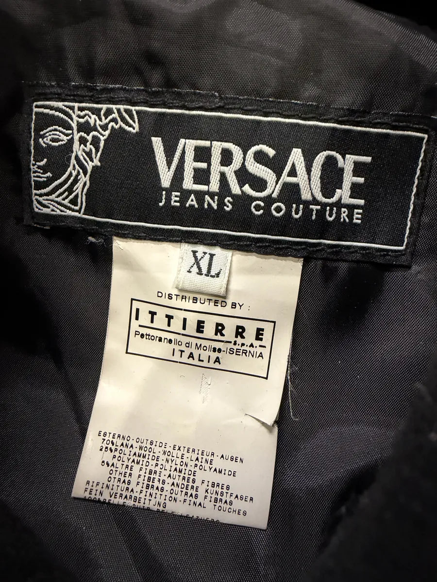 AW2005 Versace Asymmetrical Wool Classy Black Jacket EMpzRNZ 13