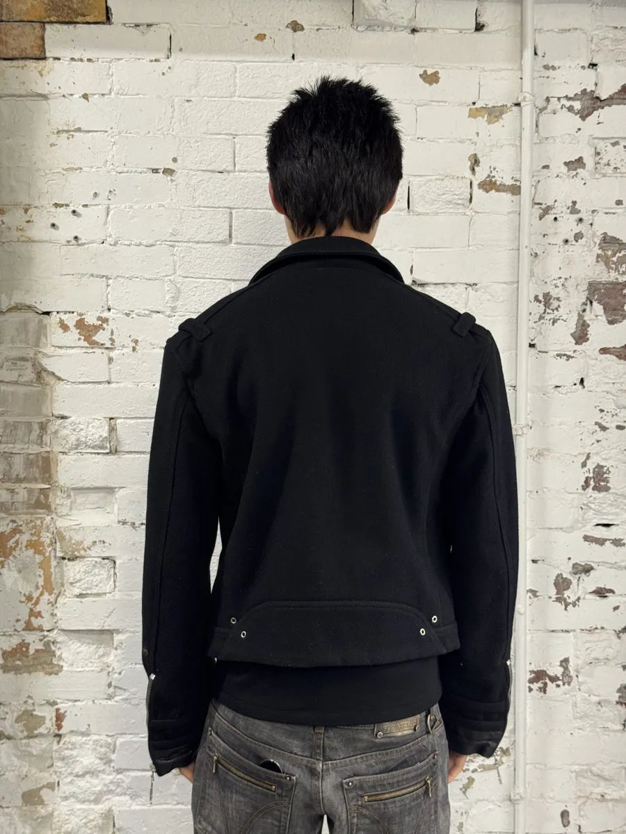 AW2005 Versace Asymmetrical Wool Classy Black Jacket EMpzRNZ 3