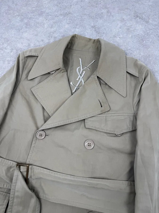 AW2005 Yves Saint Laurent Beige Belted Trench Coat jDZvVYW 4
