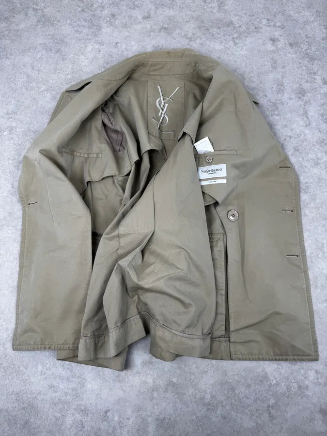 AW2005 Yves Saint Laurent Beige Belted Trench Coat jDZvVYW 7