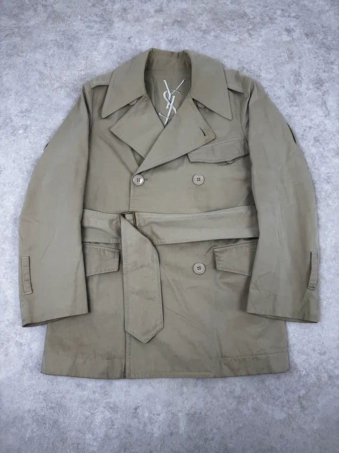 AW2005 Yves Saint Laurent Beige Belted Trench Coat jDZvVYW 0