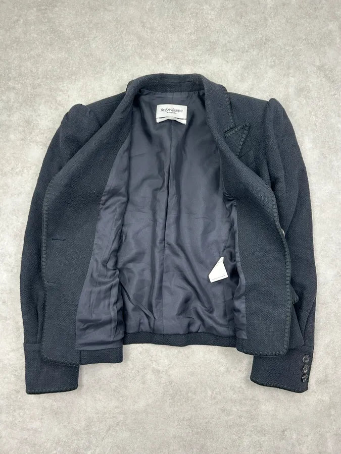 AW2005 Yves Saint Laurent Navy Wool Tailored Blazer MwAYvDp 8