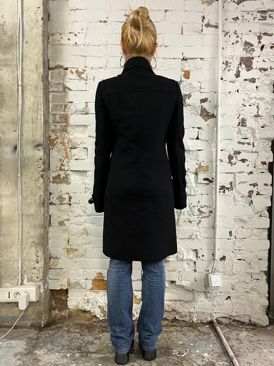 AW2006 Balenciaga Black Long Minimalist Classy Coat VUcWrNd 2
