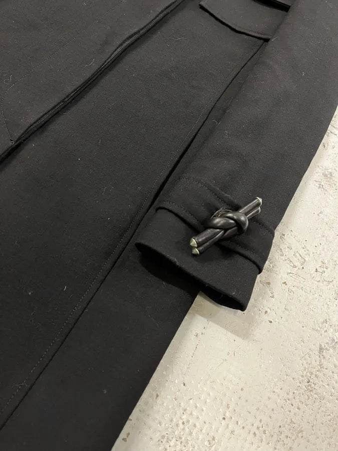 AW2006 Balenciaga Black Long Minimalist Classy Coat VUcWrNd 5