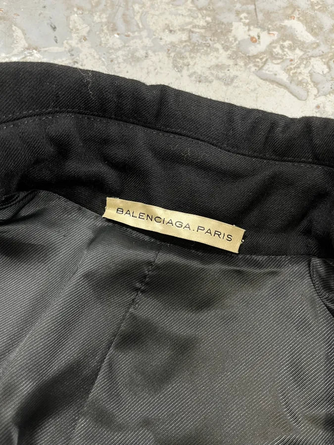 AW2006 Balenciaga Black Long Minimalist Classy Coat VUcWrNd 8