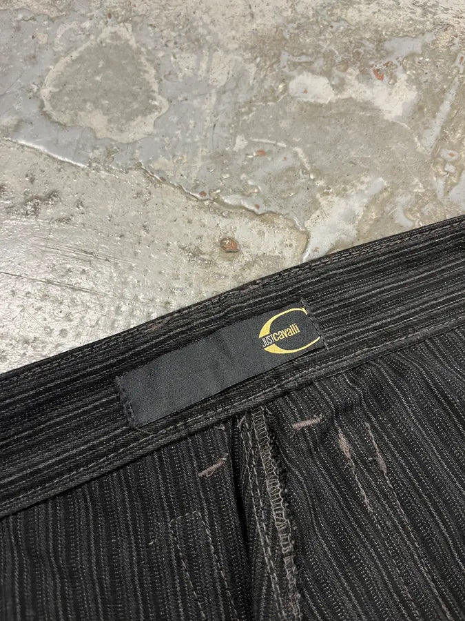 AW2006 Cavalli Black Striped Cargo Tailored Pants kwdghRP 10