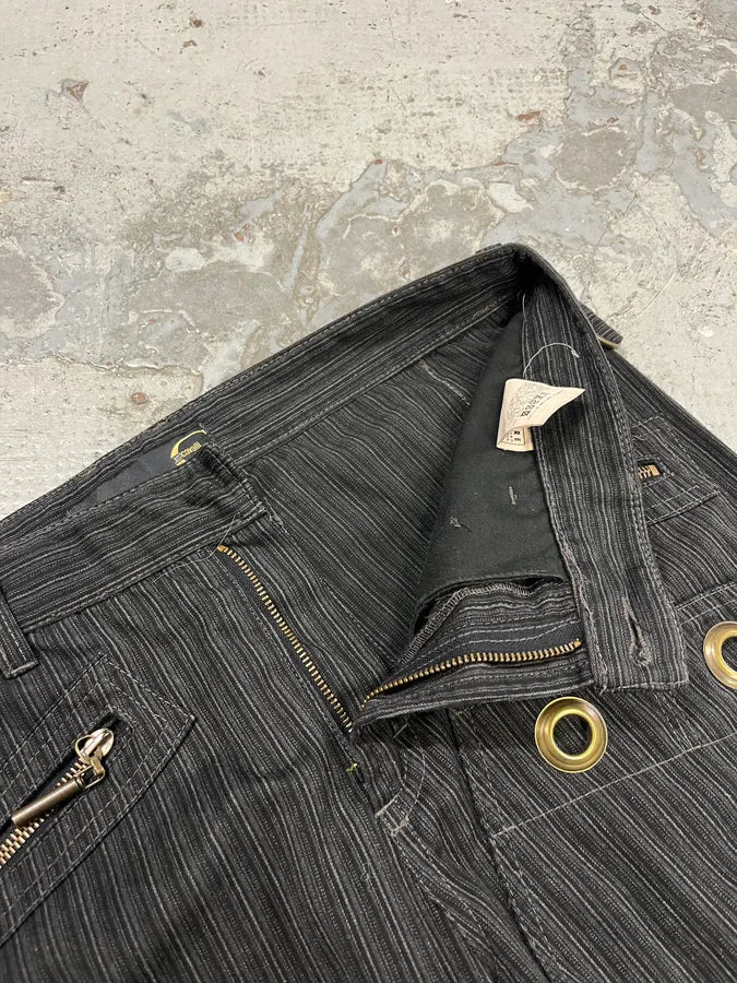 AW2006 Cavalli Black Striped Cargo Tailored Pants kwdghRP 9