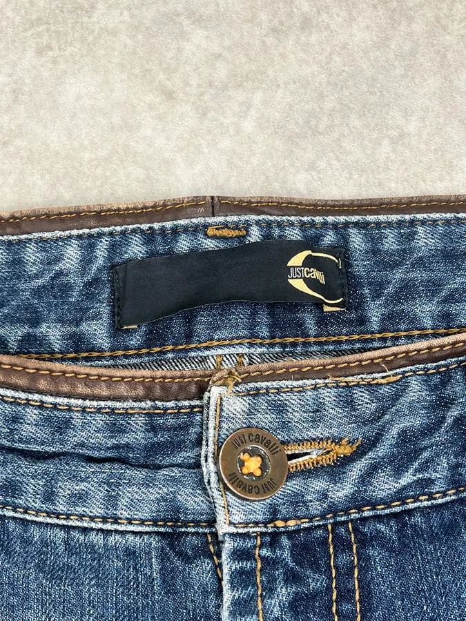 AW2006 Cavalli Blue Denim Cargo Stitched Distressed Jeans TOCpuoW 8
