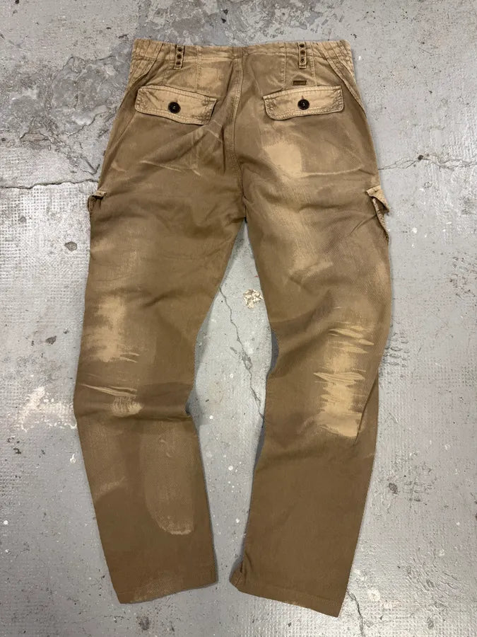 AW2006 Cavalli Cargo Velvet Beige Pants (M) 2