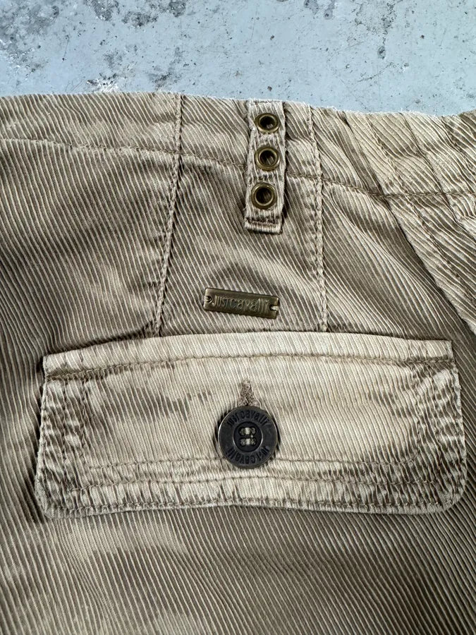 AW2006 Cavalli Cargo Velvet Beige Pants (M) 3