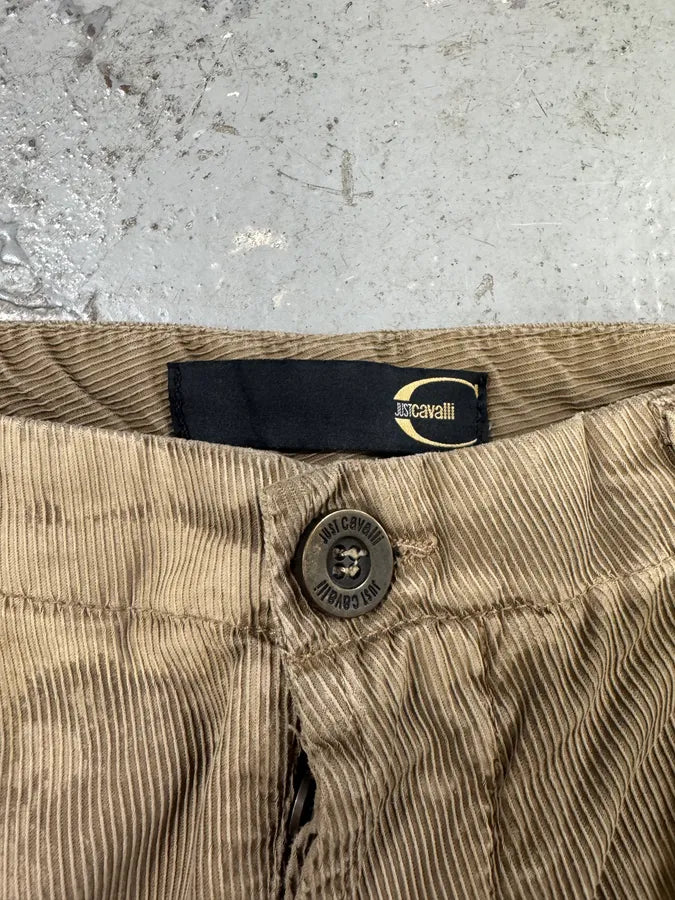 AW2006 Cavalli Cargo Velvet Beige Pants (M) 4