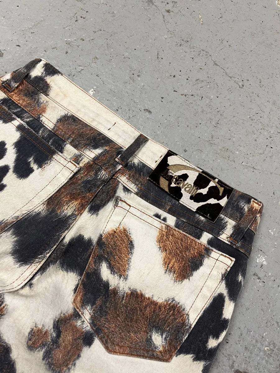 AW2006 Cavalli Caw Print Effect Creamy Pants (S) bcybXyn 4