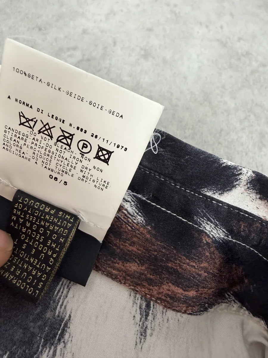 AW2006 Cavalli Cow Print Brown & White Silk Shirt ayPfFcL 10