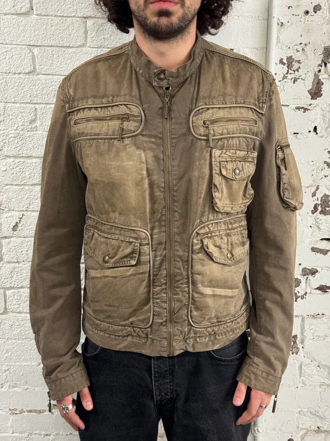 AW2006 Cavalli Military Beige Green Cargo Jacket DawiXnx 1