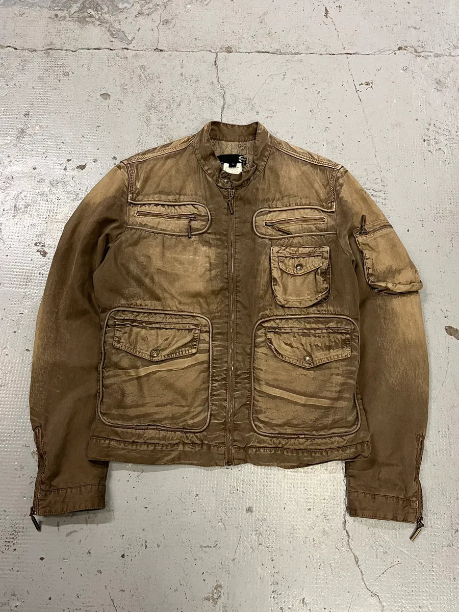 AW2006 Cavalli Military Beige Green Cargo Jacket DawiXnx 3