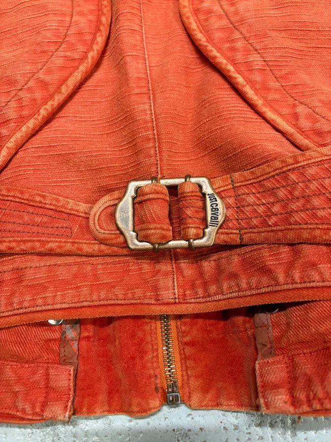 AW2006 Cavalli Orange Buttoned Naval Jacket (M/L) zDIIbir 10