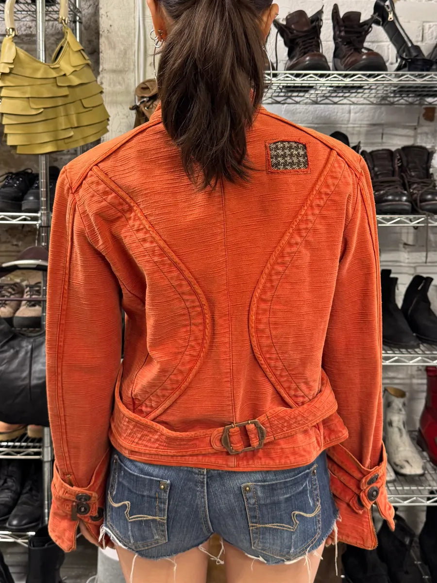 AW2006 Cavalli Orange Buttoned Naval Jacket (M/L) zDIIbir 2