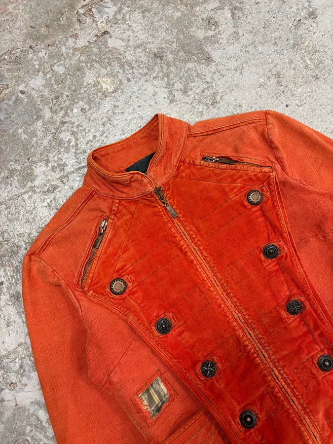 AW2006 Cavalli Orange Buttoned Naval Jacket (M/L) zDIIbir 4