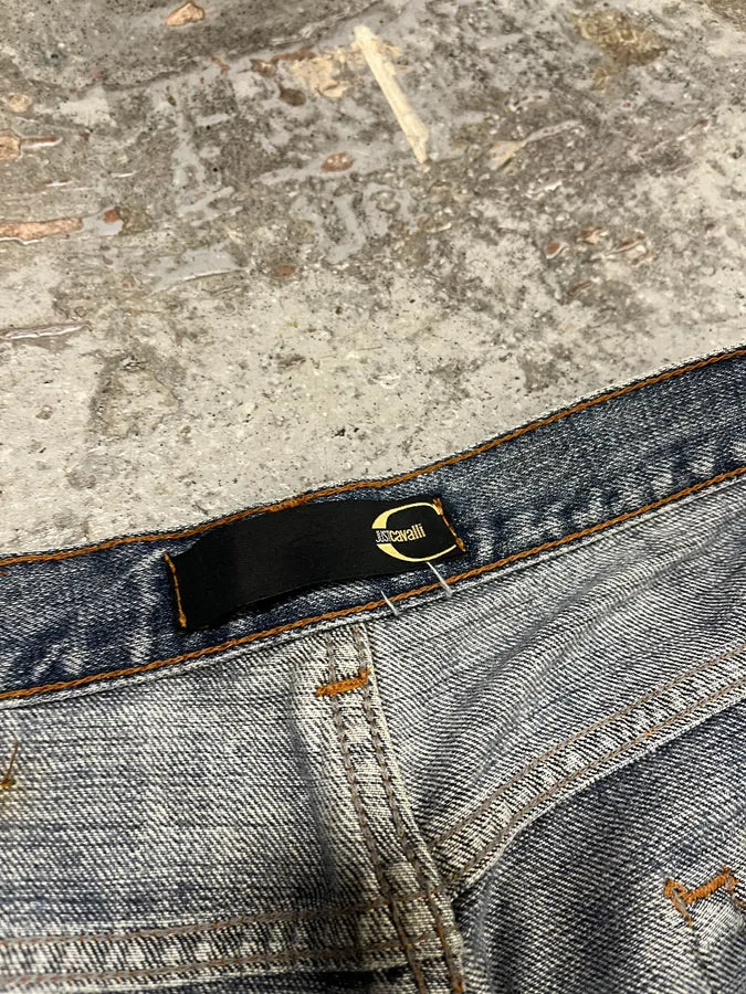 AW2006 Cavalli Tiger Attack Blue Denim Jeans wyZCIvN 11