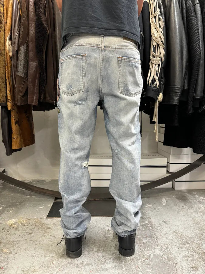AW2006 Cavalli Tiger Attack Blue Denim Jeans wyZCIvN 3