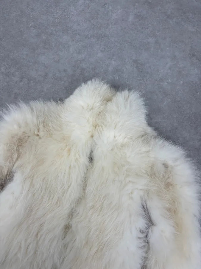 AW2006 Cavalli White Fur Beige Leather Vest osmCLZD 3