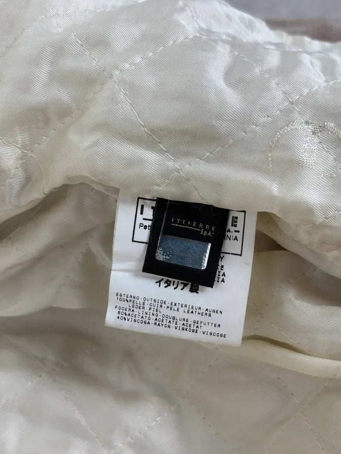 AW2006 Cavalli White Fur Beige Leather Jacket osmCLZD 9
