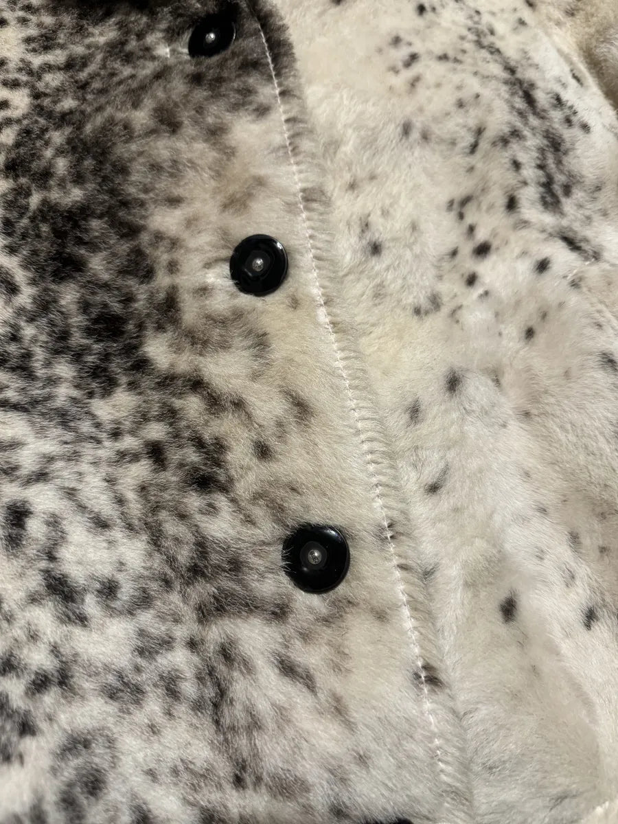 AW2006 Cavalli White Pony Hair Winter Leopard Effect Leather Jacket iUwhXOj 6