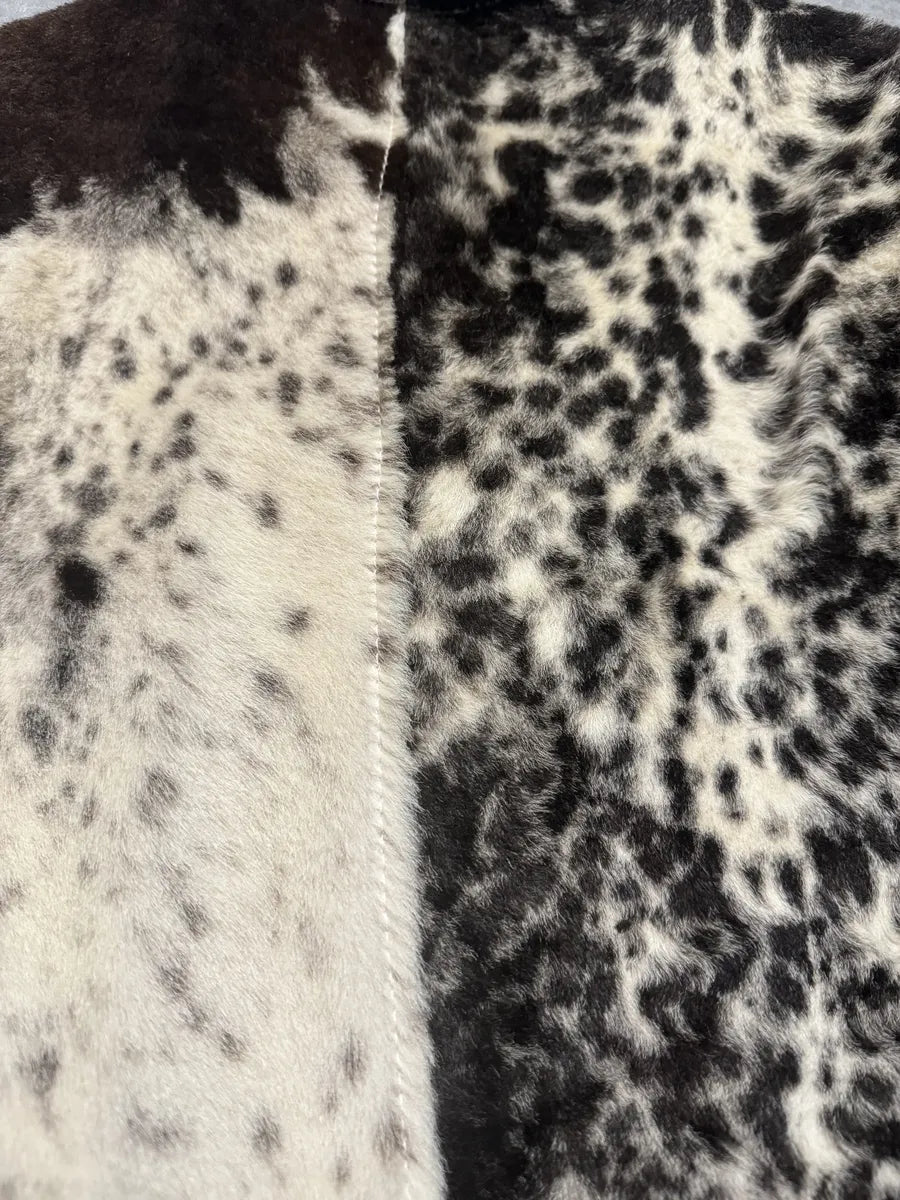 AW2006 Cavalli White Pony Hair Winter Leopard Effect Leather Jacket iUwhXOj 7
