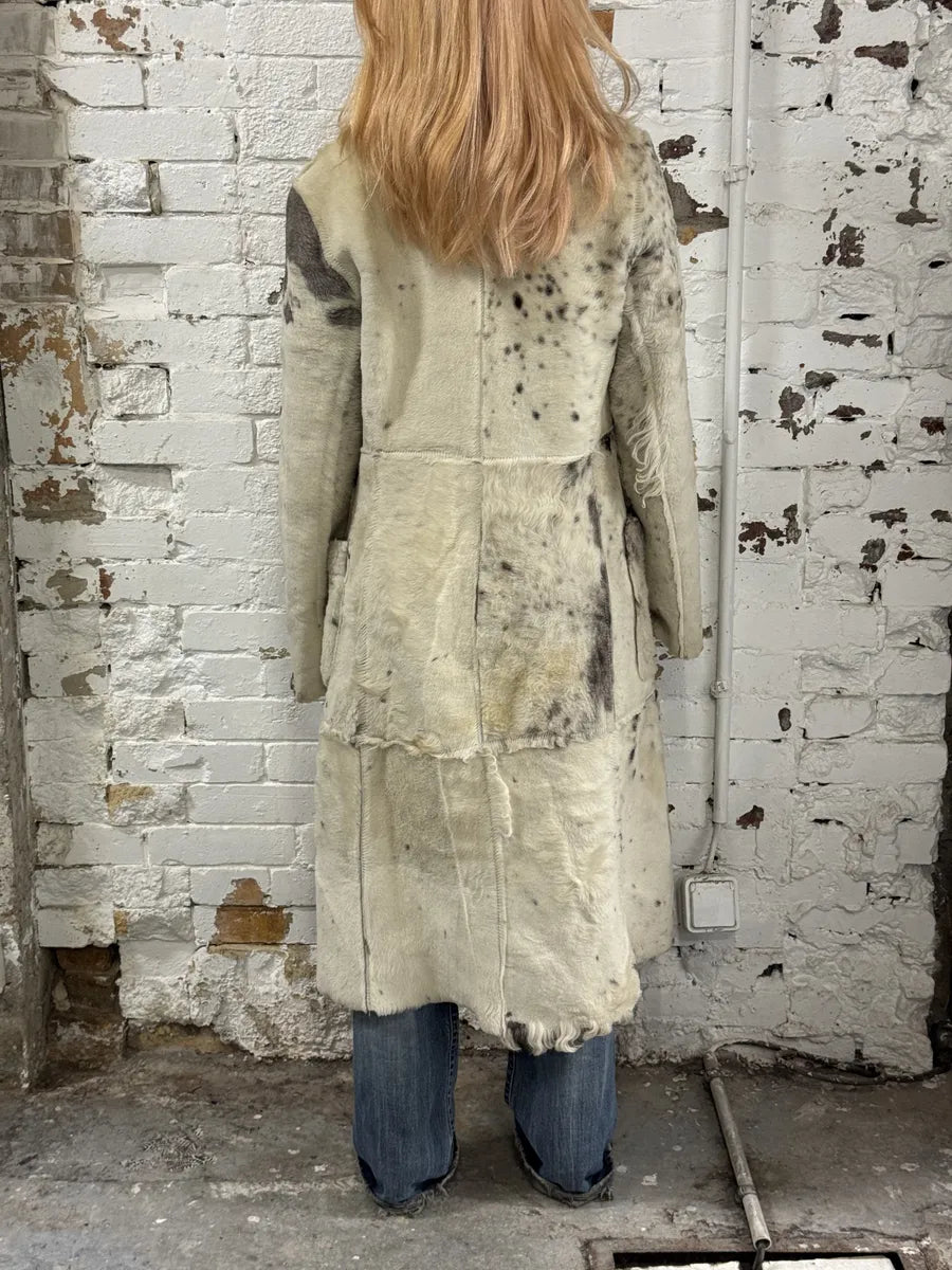 AW2006 Cavalli White Pony Hair Winter Long Leather Jacket qBUhSHc 2