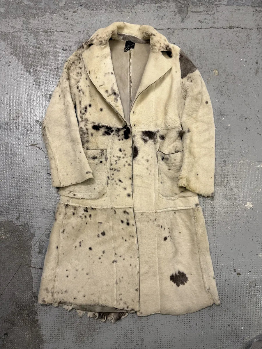AW2006 Cavalli White Pony Hair Winter Long Leather Jacket qBUhSHc 4