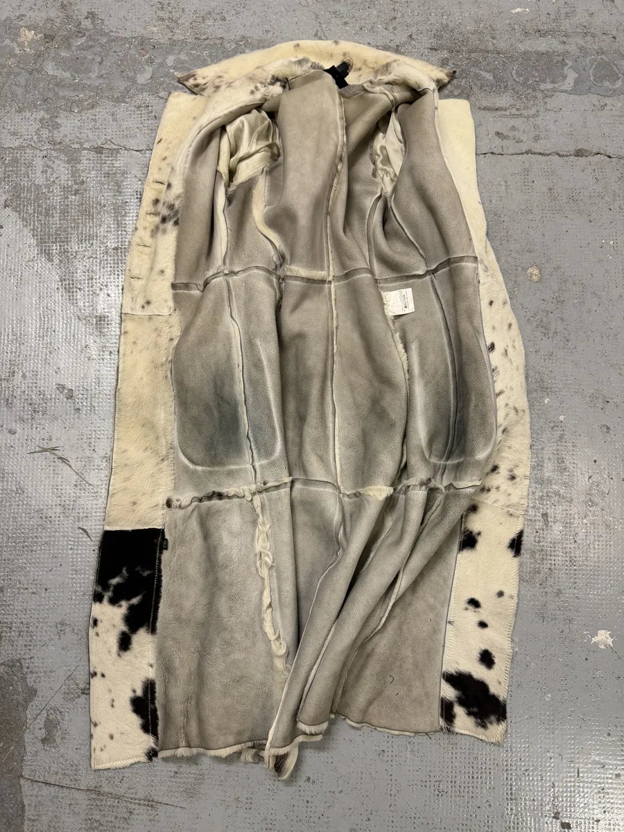 AW2006 Cavalli White Pony Hair Winter Long Leather Jacket qBUhSHc 5