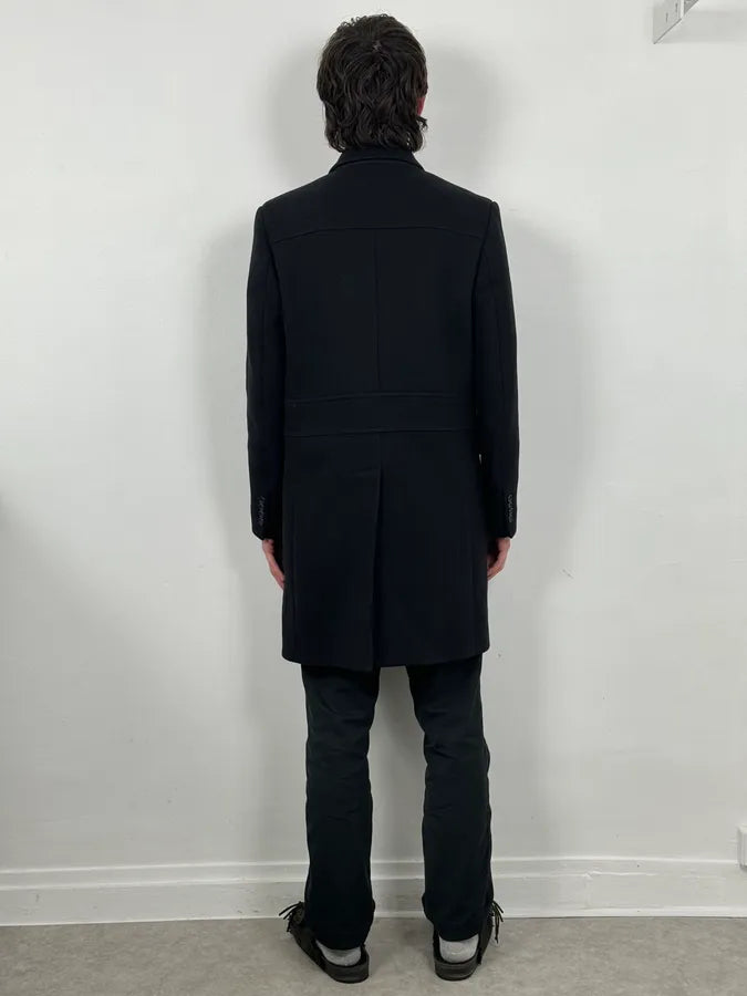 AW2006 Dior Black Buttoned Officer Wool Long Coat by Hedi Slimane jbewQms 2