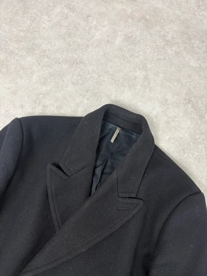 AW2006 Dior Black Buttoned Officer Wool Long Coat by Hedi Slimane jbewQms 3