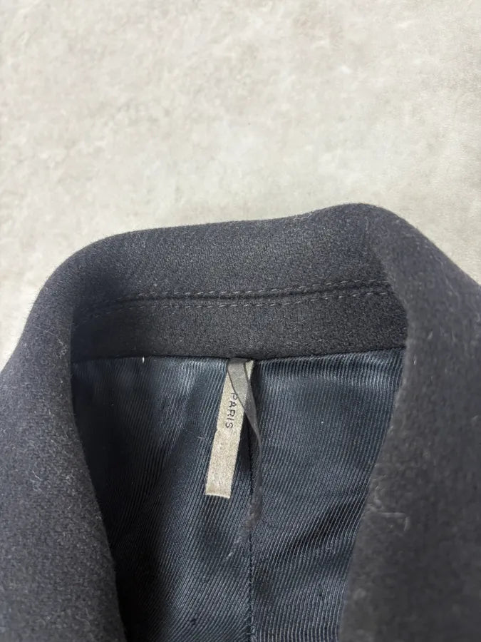 AW2006 Dior Black Buttoned Officer Wool Long Coat by Hedi Slimane jbewQms 4