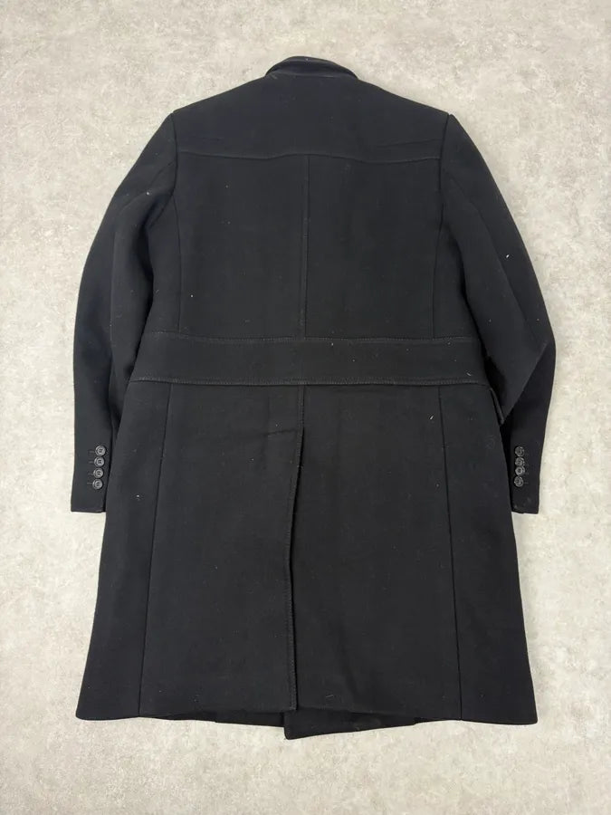 AW2006 Dior Black Buttoned Officer Wool Long Coat by Hedi Slimane jbewQms 5