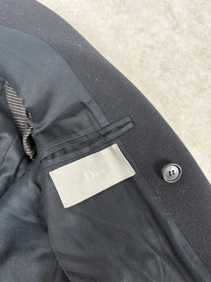 AW2006 Dior Black Buttoned Officer Wool Long Coat by Hedi Slimane jbewQms 9