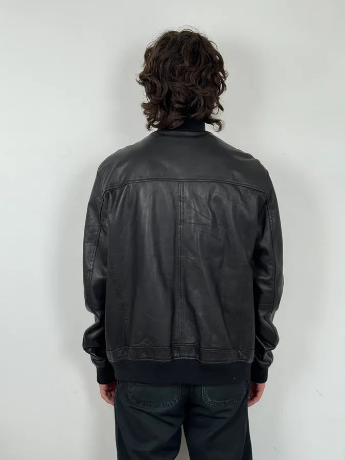 AW2006 Dirk Bikkembergs Black Premium Mafia Leather Jacket PumNZkC 2