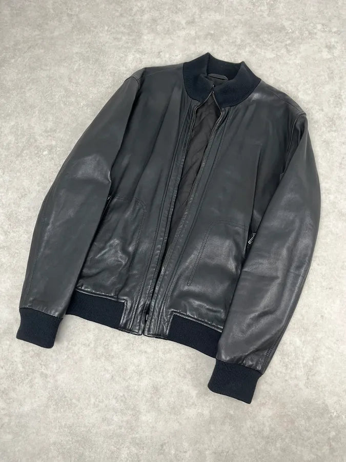 AW2006 Dirk Bikkembergs Black Premium Mafia Leather Jacket PumNZkC 3