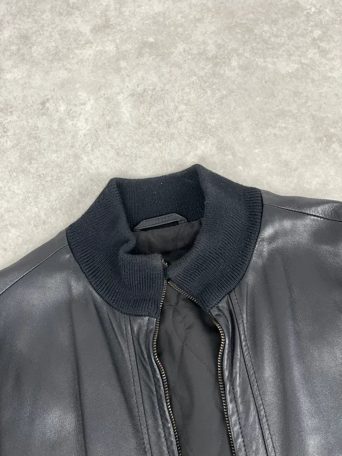 AW2006 Dirk Bikkembergs Black Premium Mafia Leather Jacket PumNZkC 4