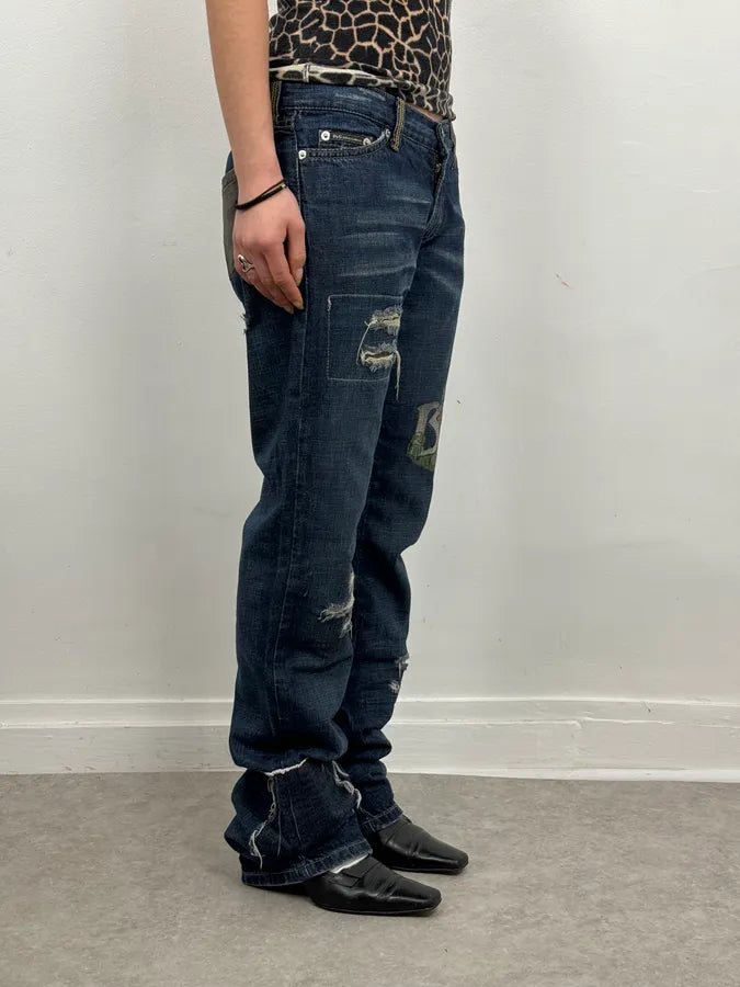 AW2006 Dolce & Gabbana Abstract Blue Rebel Denim Jeans ywhESZe 2