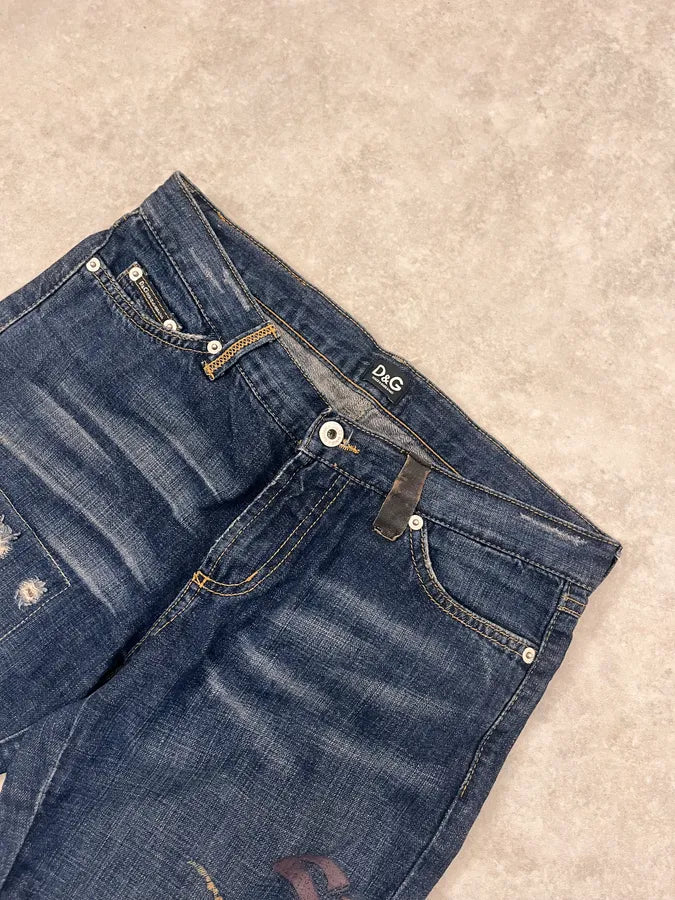 AW2006 Dolce & Gabbana Abstract Blue Rebel Denim Jeans ywhESZe 5