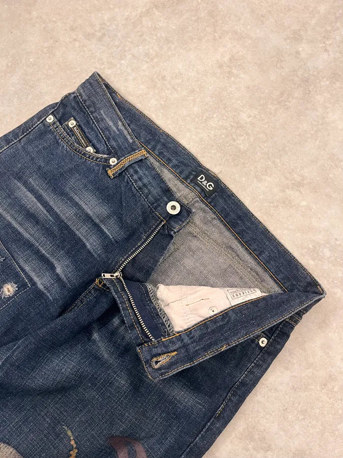 AW2006 Dolce & Gabbana Abstract Blue Rebel Denim Jeans ywhESZe 6