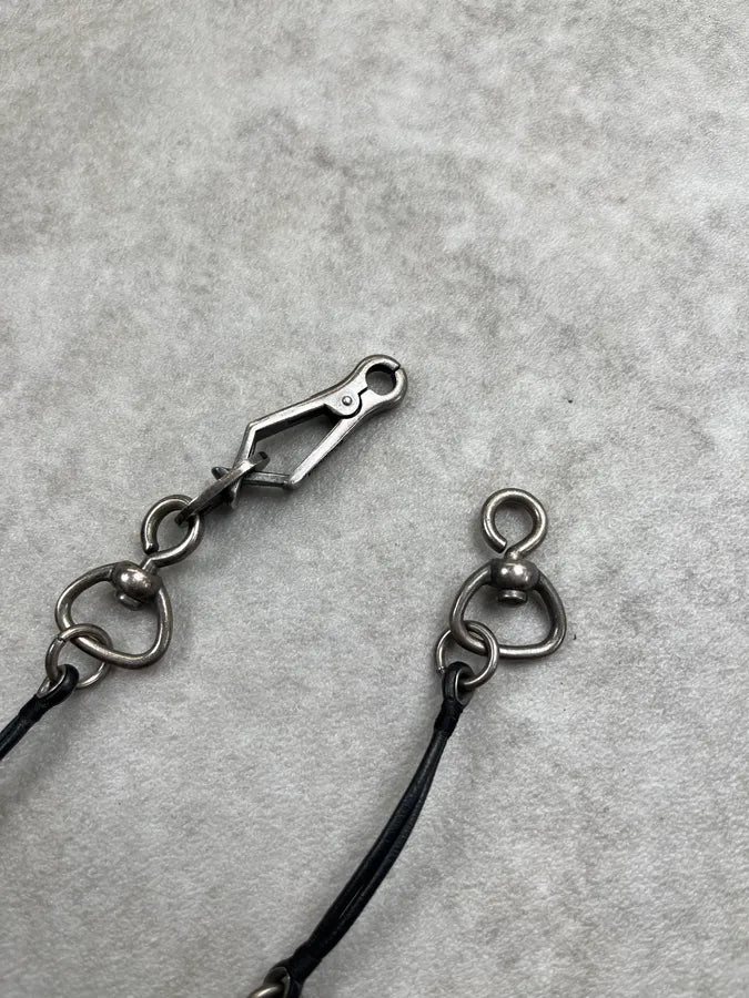 AW2006 Dolce & Gabbana Anchor Black Leather Necklace eujCRgH 5